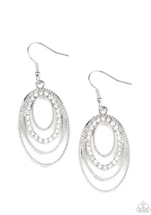 Date Night Diva White Earrings - Paparazzi Accessories