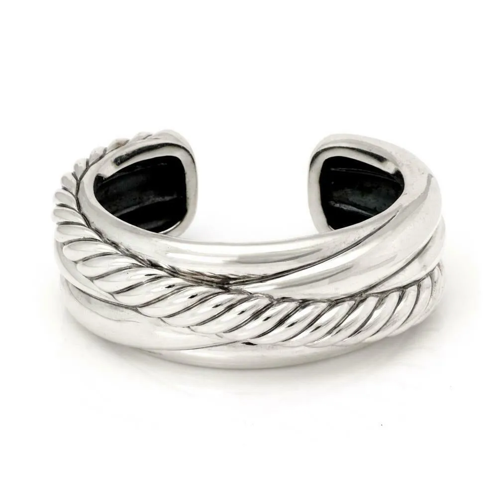 David Yurman Cable Crossover Wide Cuff Bracelet