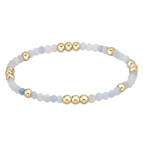 Enewton Worthy Pattern 3mm Gemstone Bead Bracelet in Aquamarine