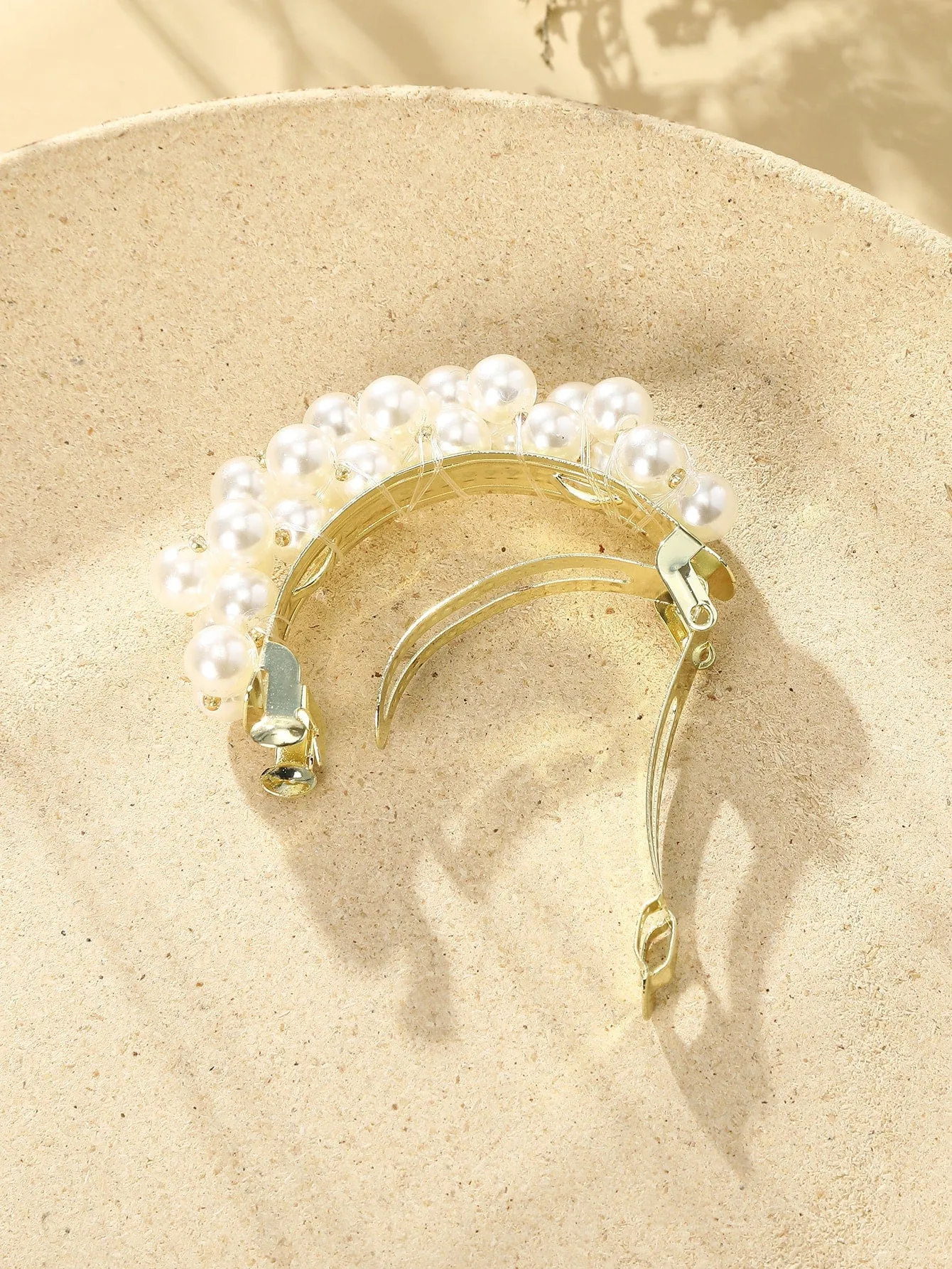 Faux Pearl Decor French Clip for Women Barrette Styling Hair Accessories