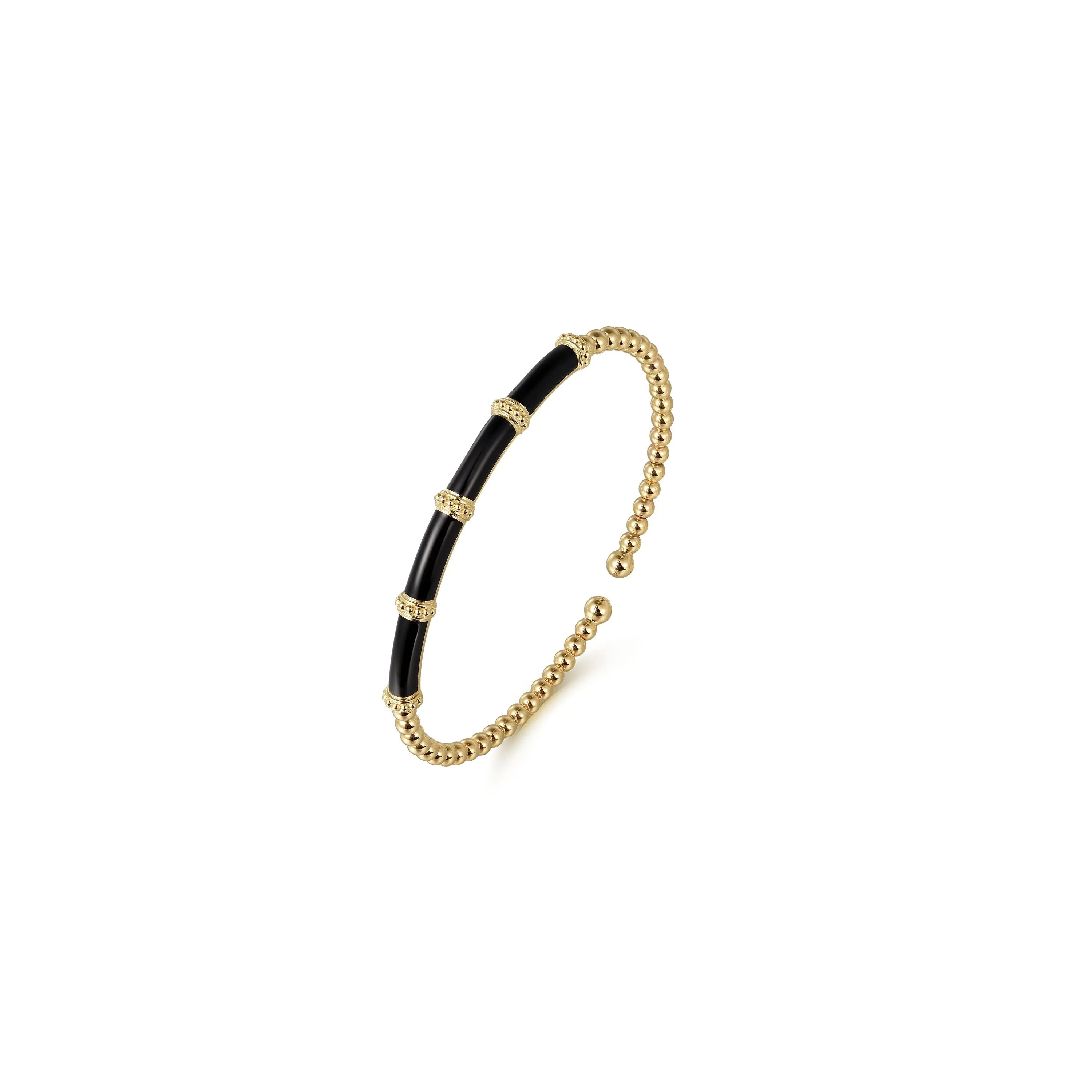 Gabriel & Co. ‘Bujukan’ Bead and Black Enamel Cuff Bracelet