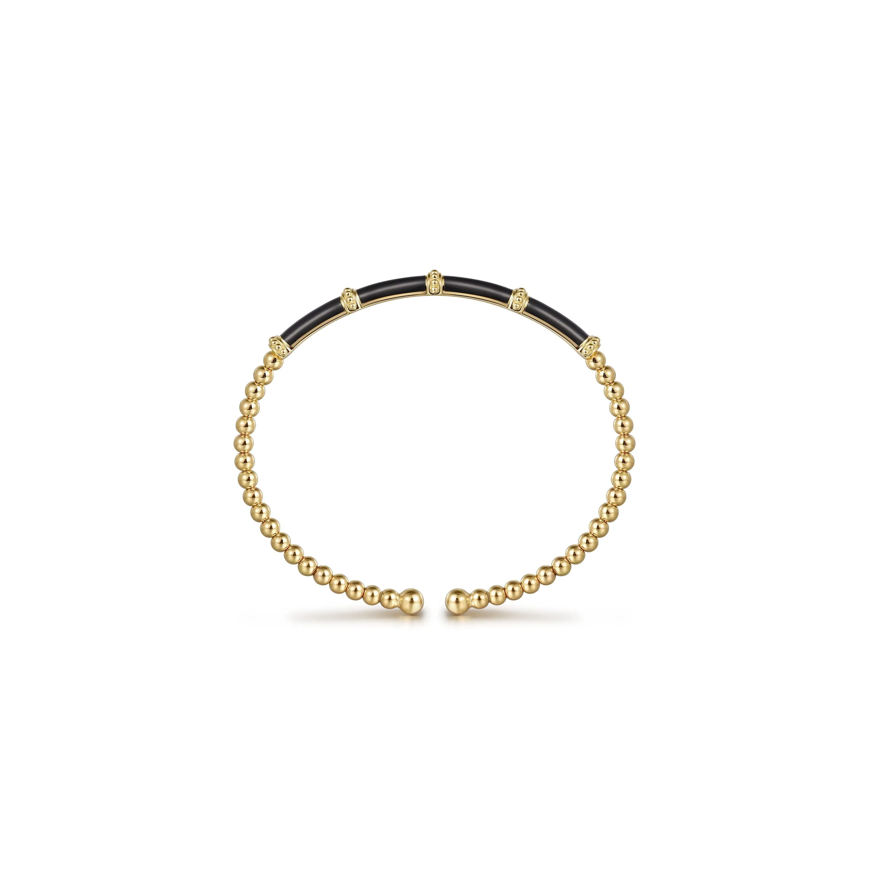 Gabriel & Co. ‘Bujukan’ Bead and Black Enamel Cuff Bracelet