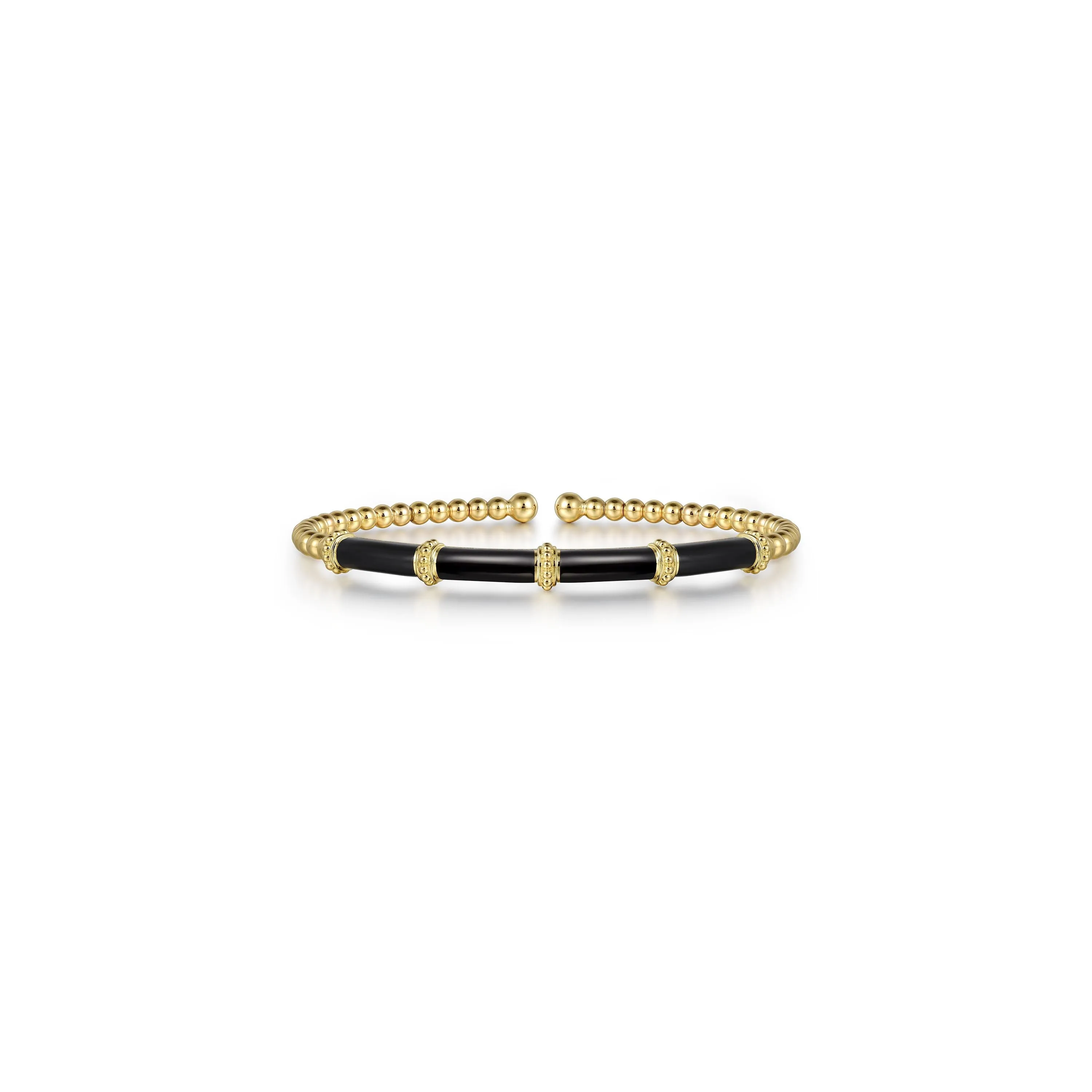 Gabriel & Co. ‘Bujukan’ Bead and Black Enamel Cuff Bracelet