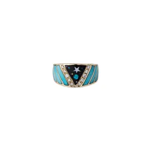 GALAXY CHEVRON OPAL INLAY RING