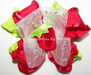 Glitzy Red Strawberry Shortcake Hair Bow