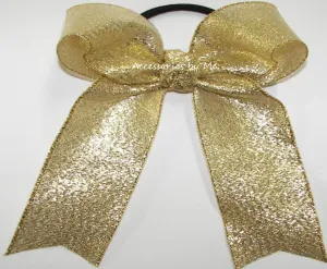 Gold Metallic Ponytail Hair Bow