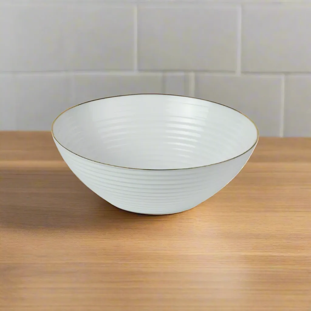 Golden Opal Harena Plain White Bowl 23cm (Set of 6)