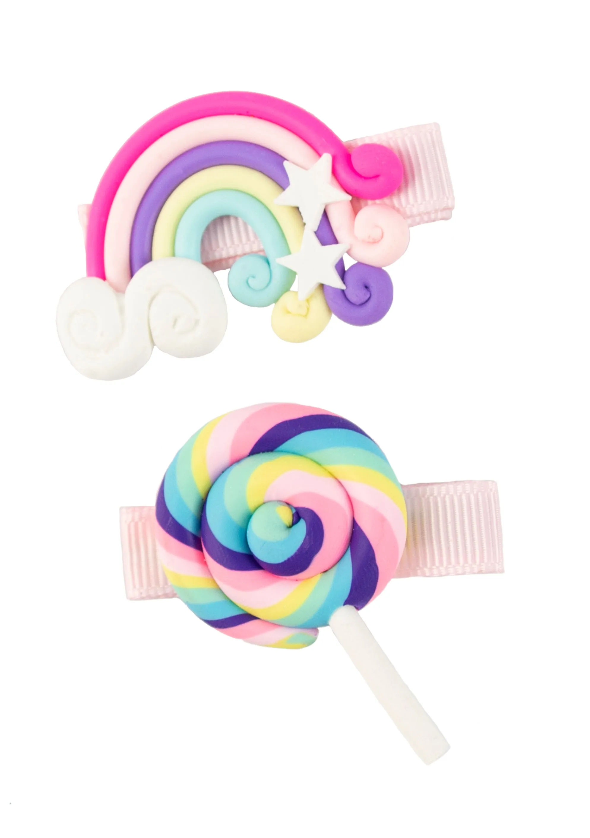 Great Pretenders Lollypop Rainbow 2pc Hair Clip Set