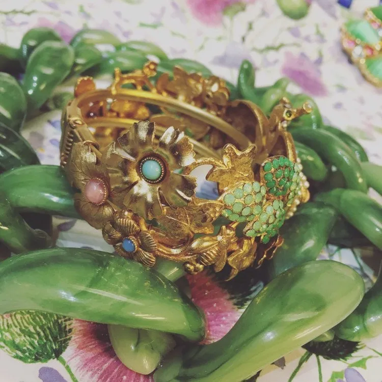 Handmade Gold Plated Garden of Eden Snail Crystal Bracelet by Askew London