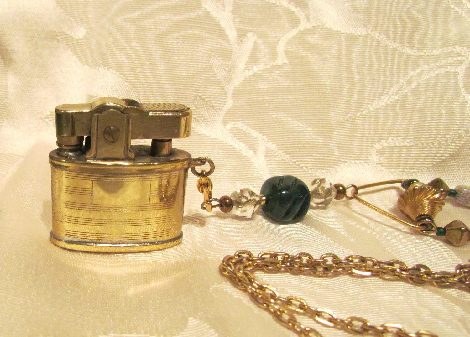 Handmade Lighter Necklace Beaded Vintage Lighter Necklace OOAK Pendant