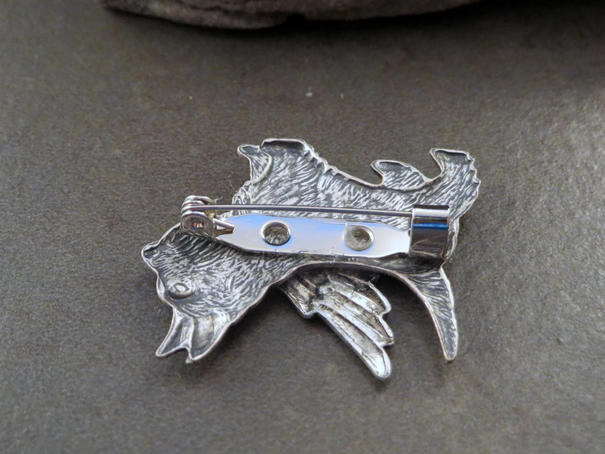 Handmade Steampunk Angel Scottie Dog Brooch