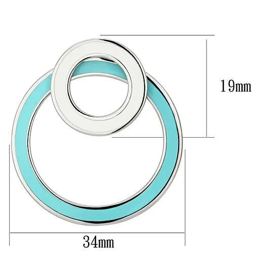 High polished (no plating) Stainless Steel Earrings with Epoxy in Multi Color for Women Multi Color Stone Color Style TK916