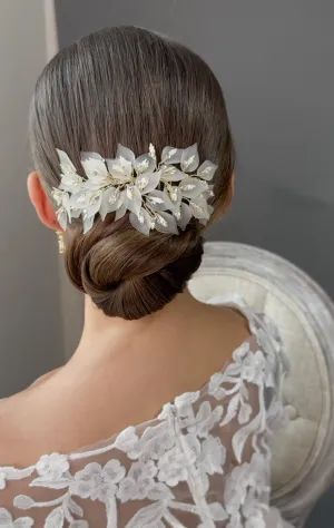 HOPE Smoked Leaf and Austrian Crystal Bridal Comb