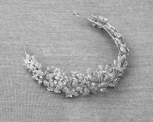 Intricate Wedding Headband with Crystal Beads