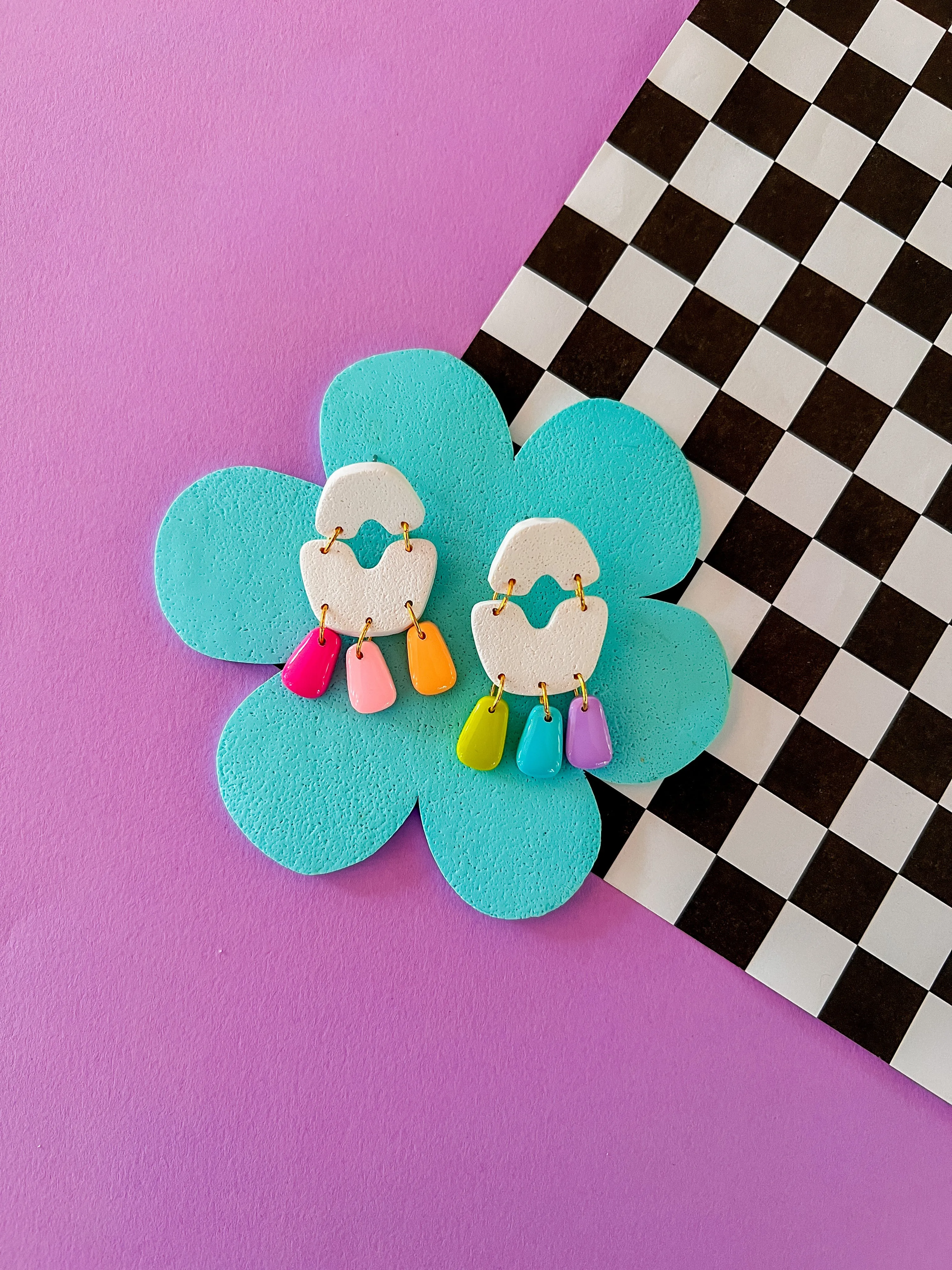 Joey Rainbow Earrings | Clay Earrings