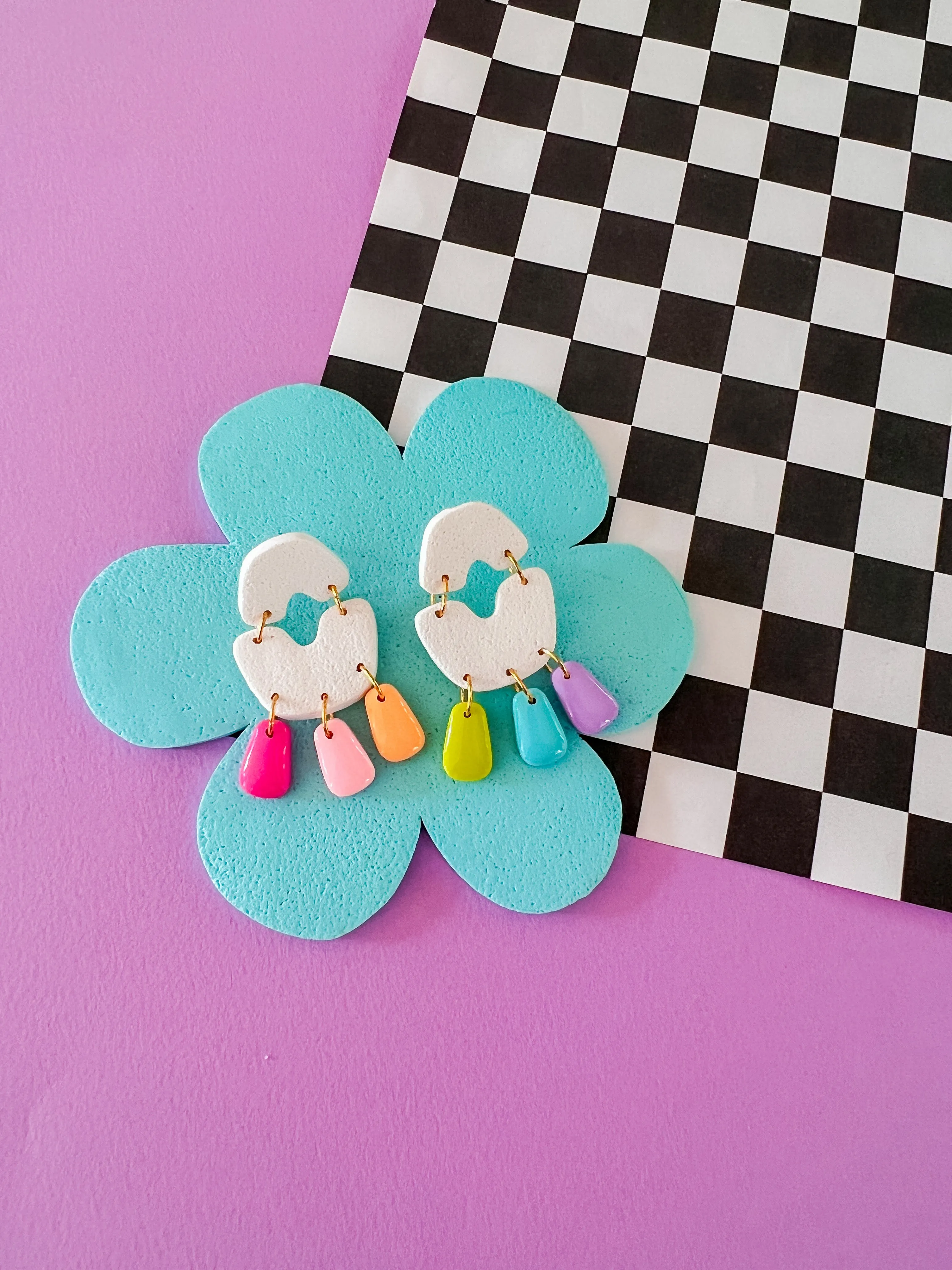 Joey Rainbow Earrings | Clay Earrings