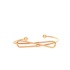 Joker & Witch Elegant Bow Open Cuff Rosegold Bracelet for women