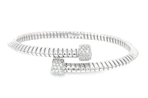 Knife-Edge Ribbed Criss Cross Diamond Bracelet