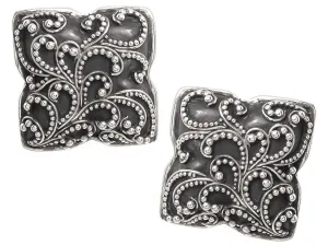 Lois Hill Scroll Caviar Bead Ear Clips