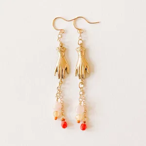 Long Hand Charm Earrings-WS