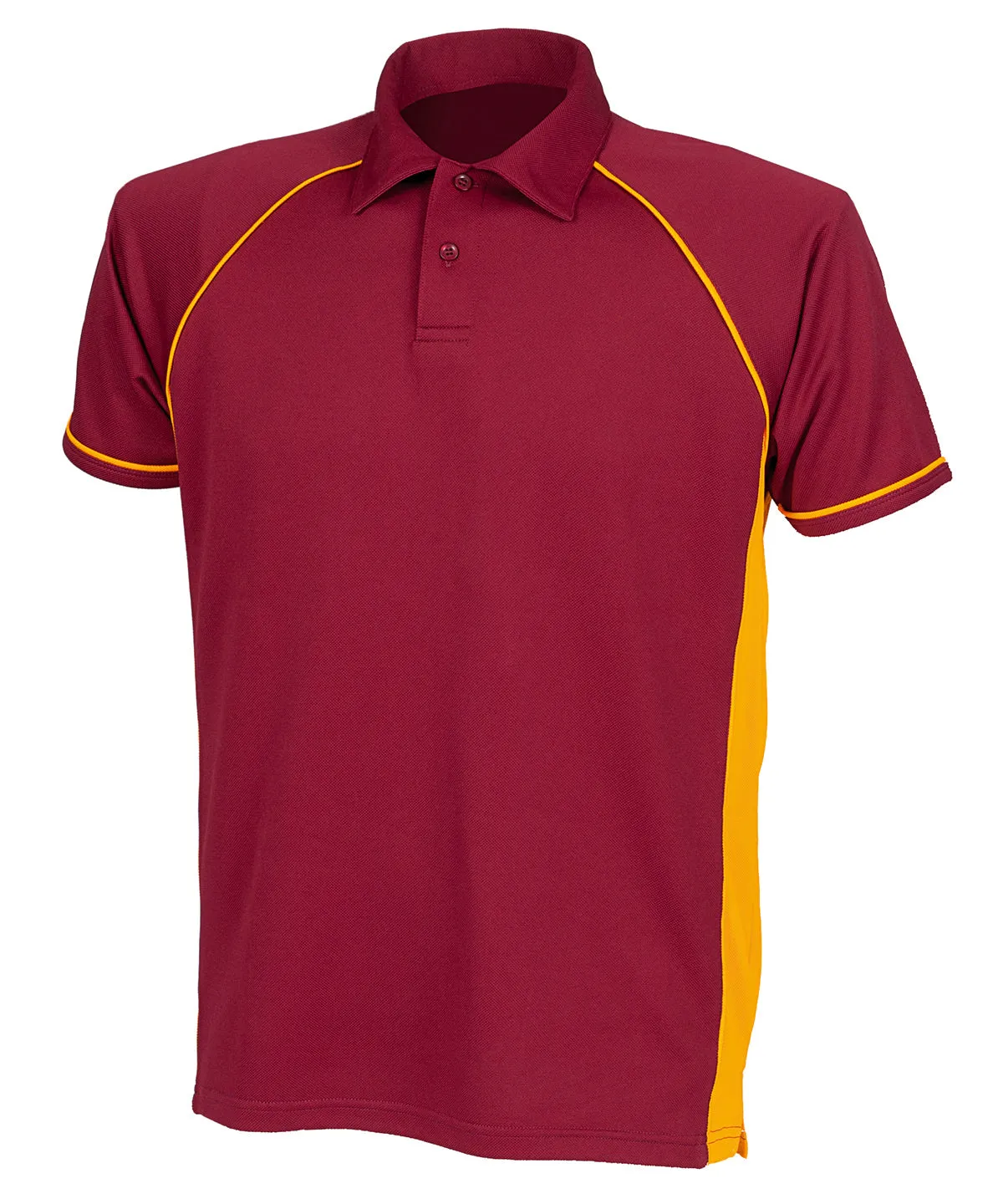 Maroon/Amber/Amber - Piped performance polo