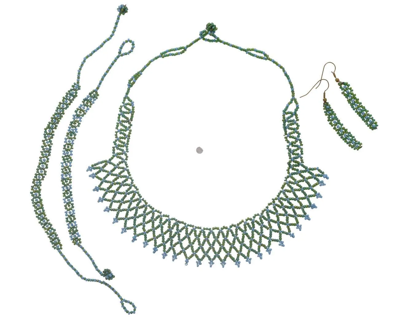 Masaai Bead Necklace Set with Matching Earrings and Bracelet