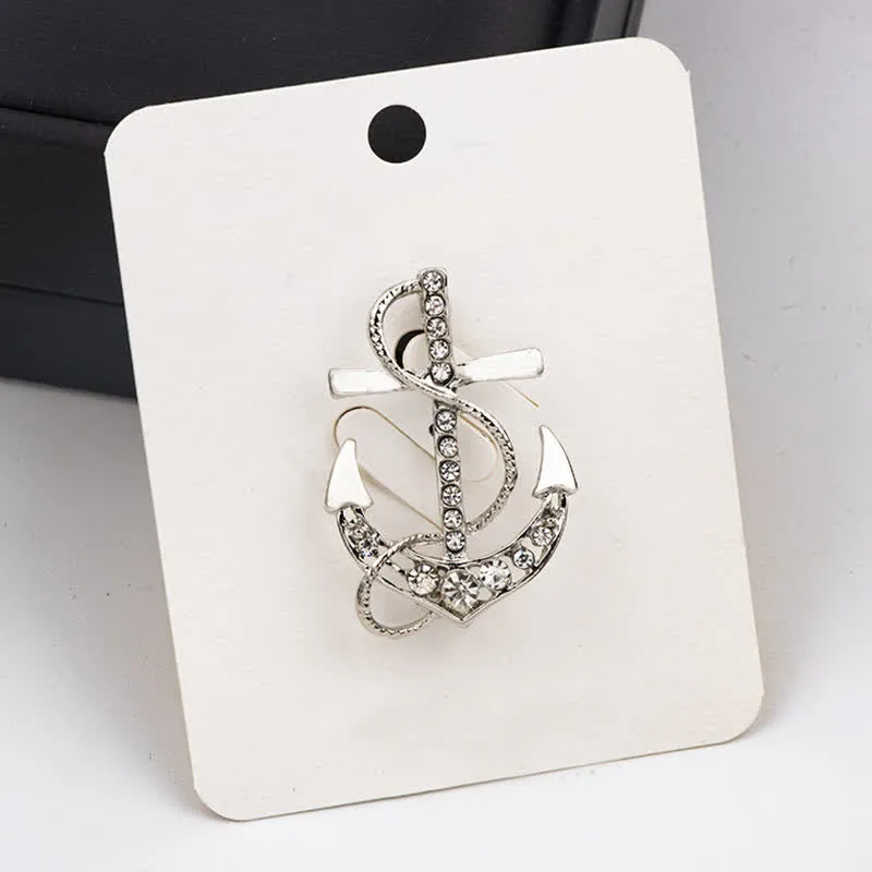 Men's Sea Boat Anchor Brooch