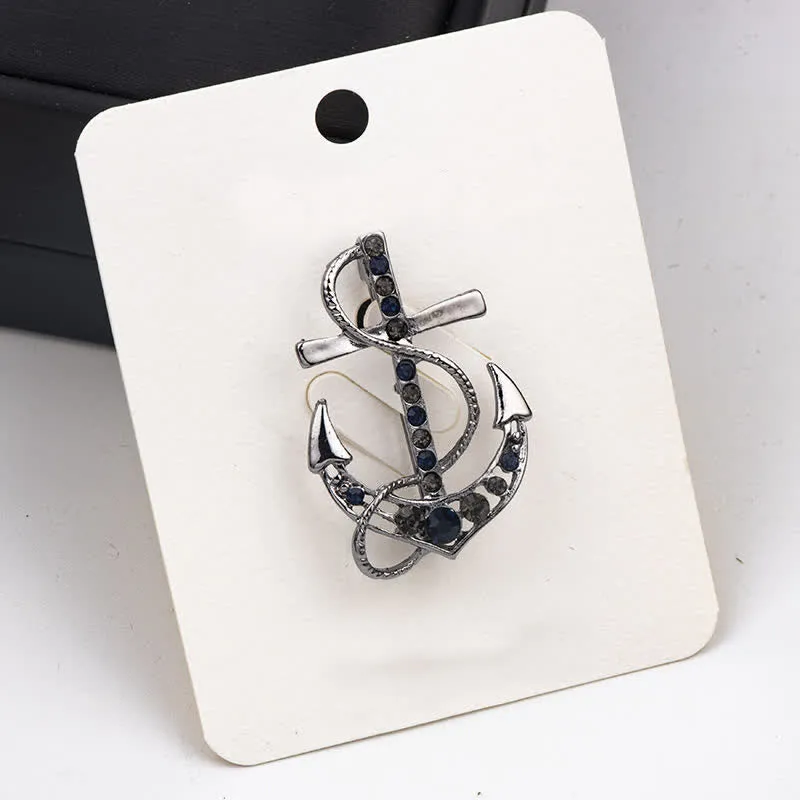 Men's Sea Boat Anchor Brooch