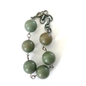 Moss Green Lucite Bubble Stations Bracelet