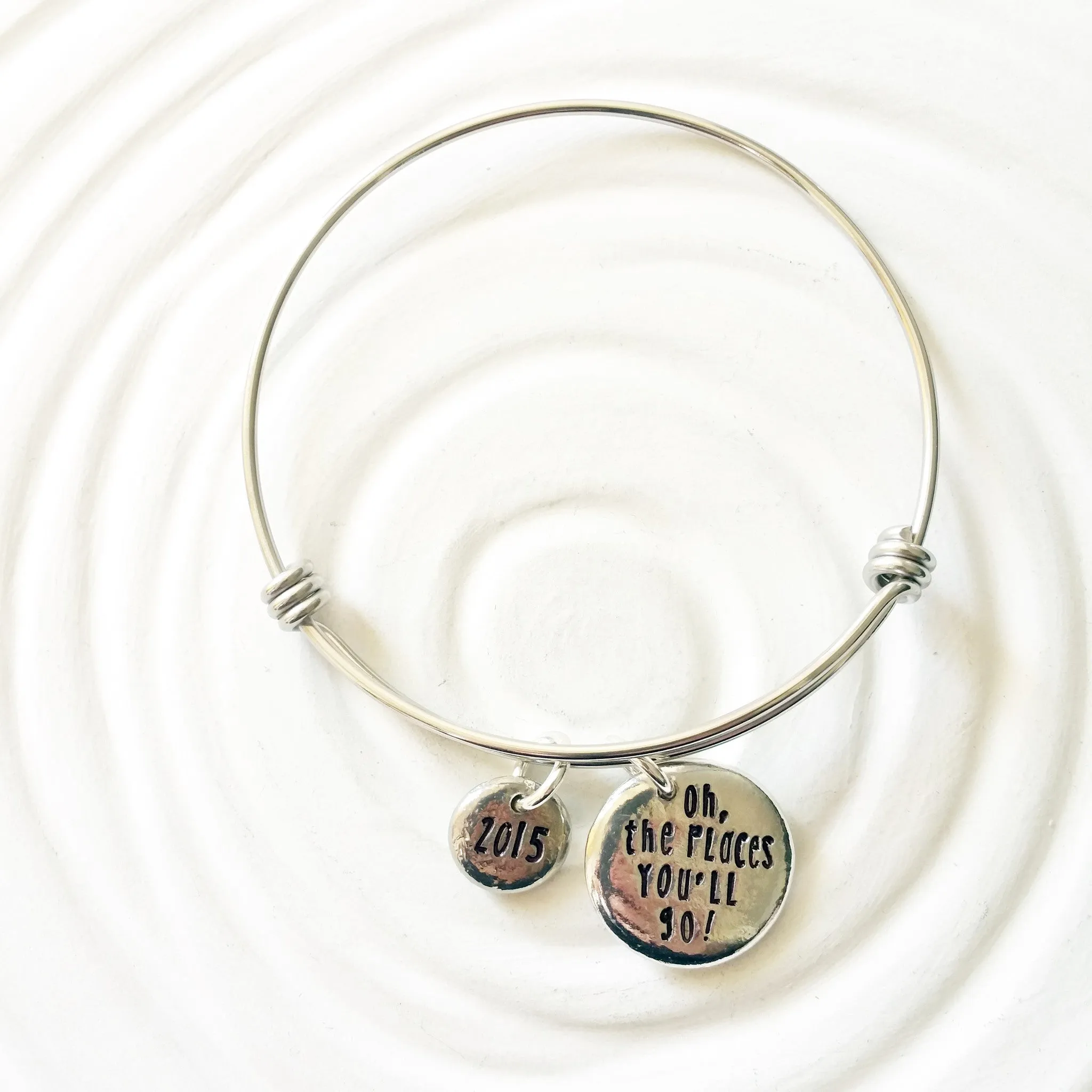 Oh, The Places You'll Go! | Adjustable Bangle Bracelet | Graduation Gift