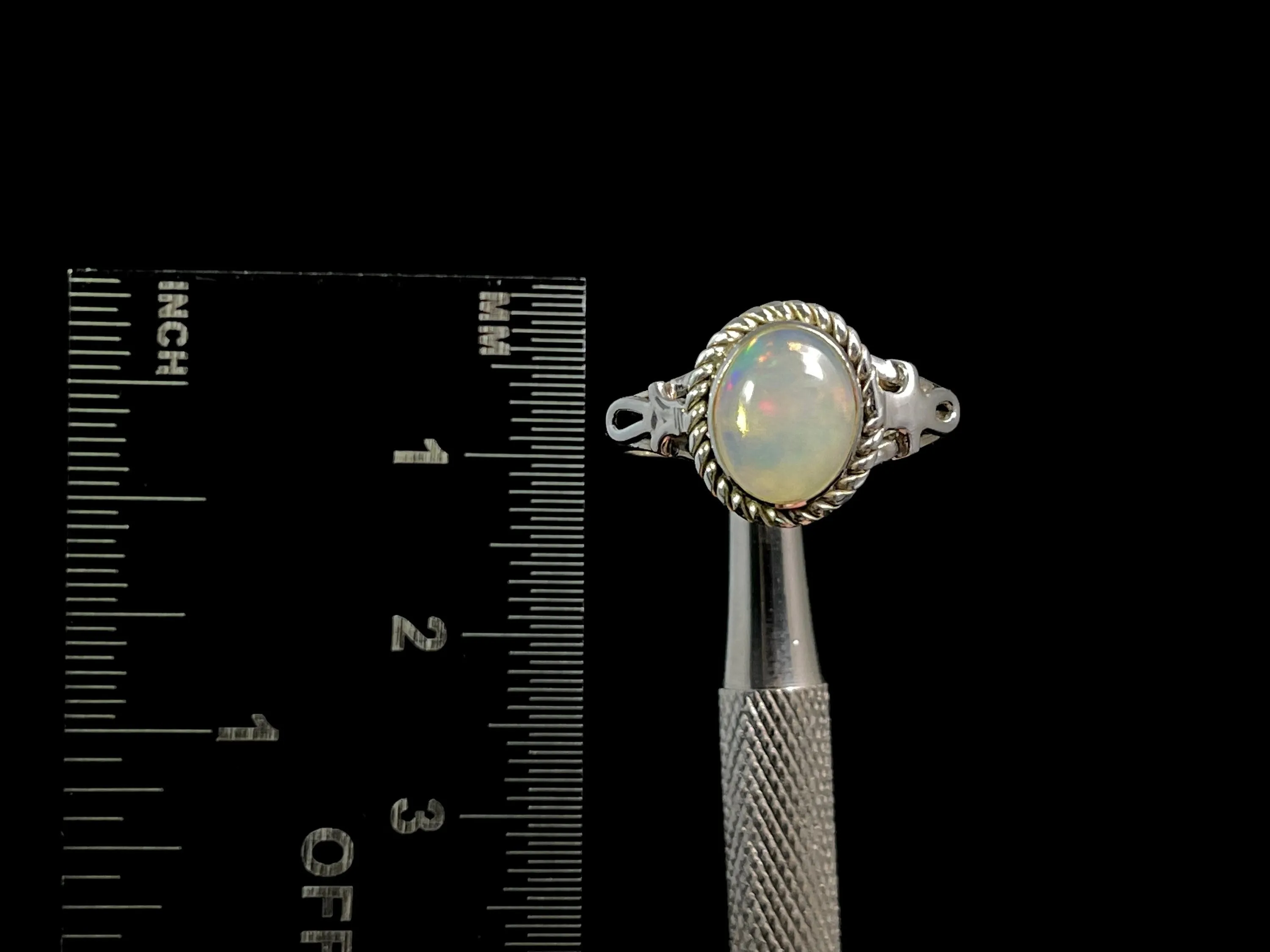 OPAL RING - Sterling Silver, Size 9.5 - Ethiopian Opal Rings for Women, Bridal Jewelry, Welo Opal, 49169