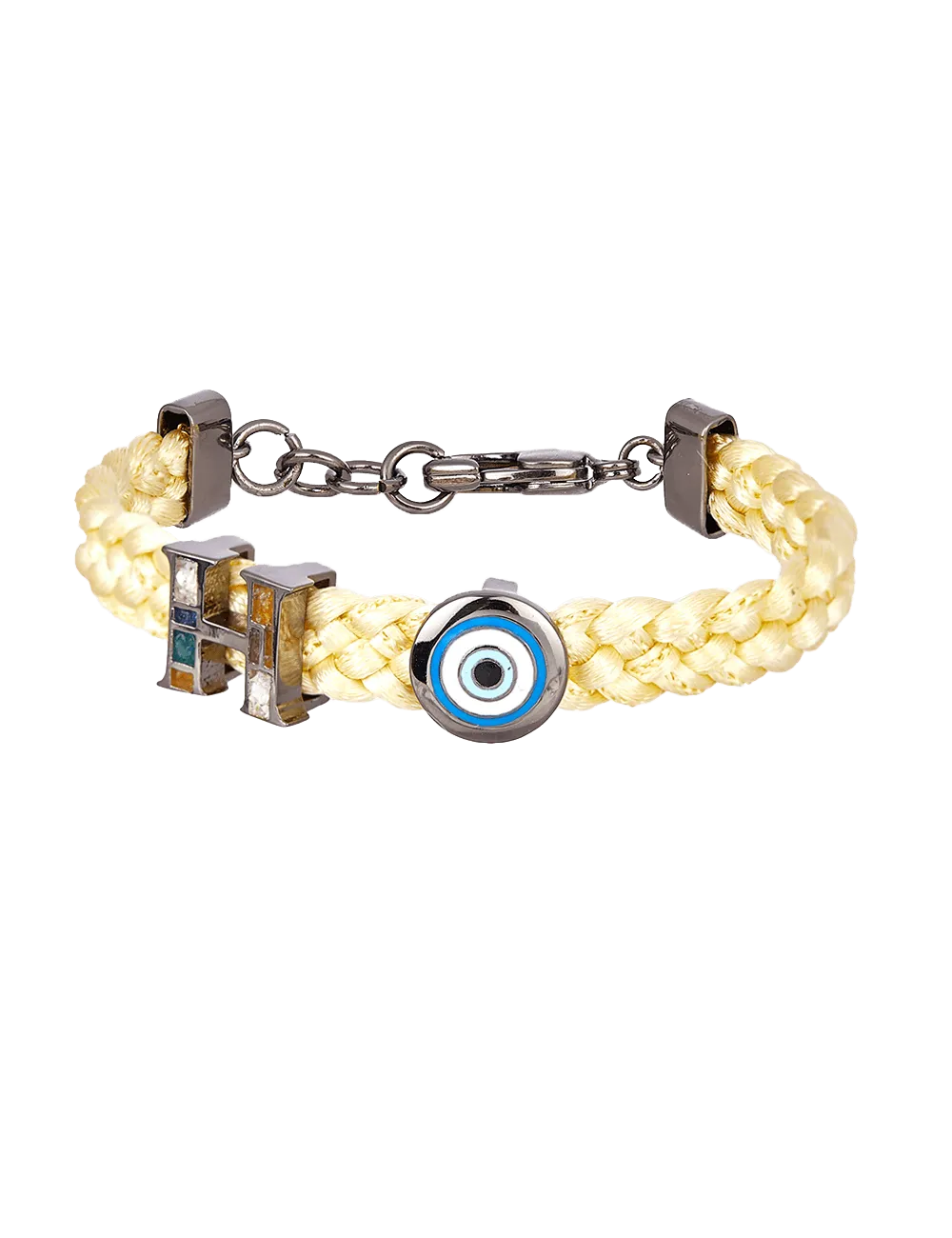 Personalised Unisex Infini Thread of Protego Bracelet - Daffodil Yellow and Gunmetal