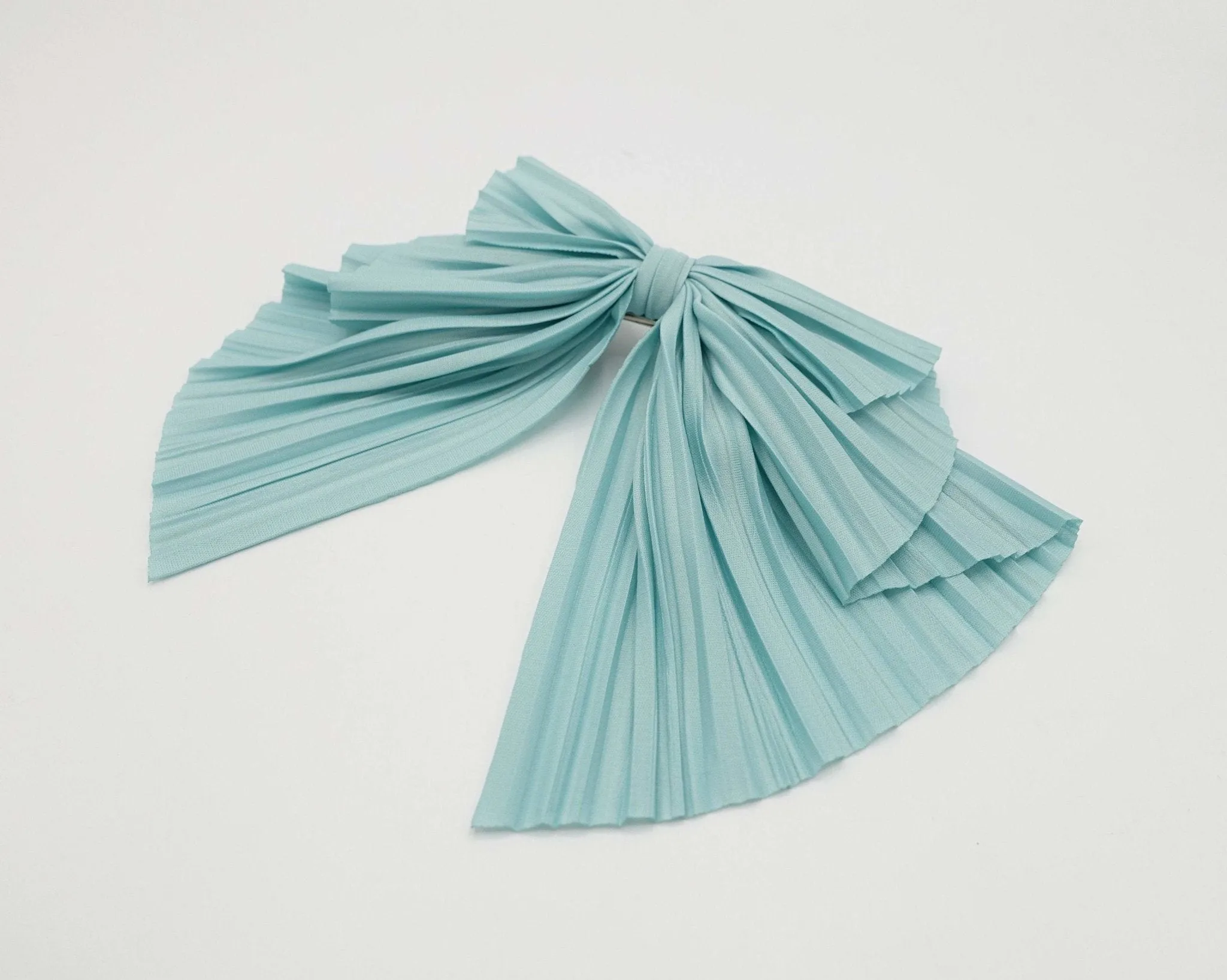 pleated fabric hair bow thin Spring hair accessory for women