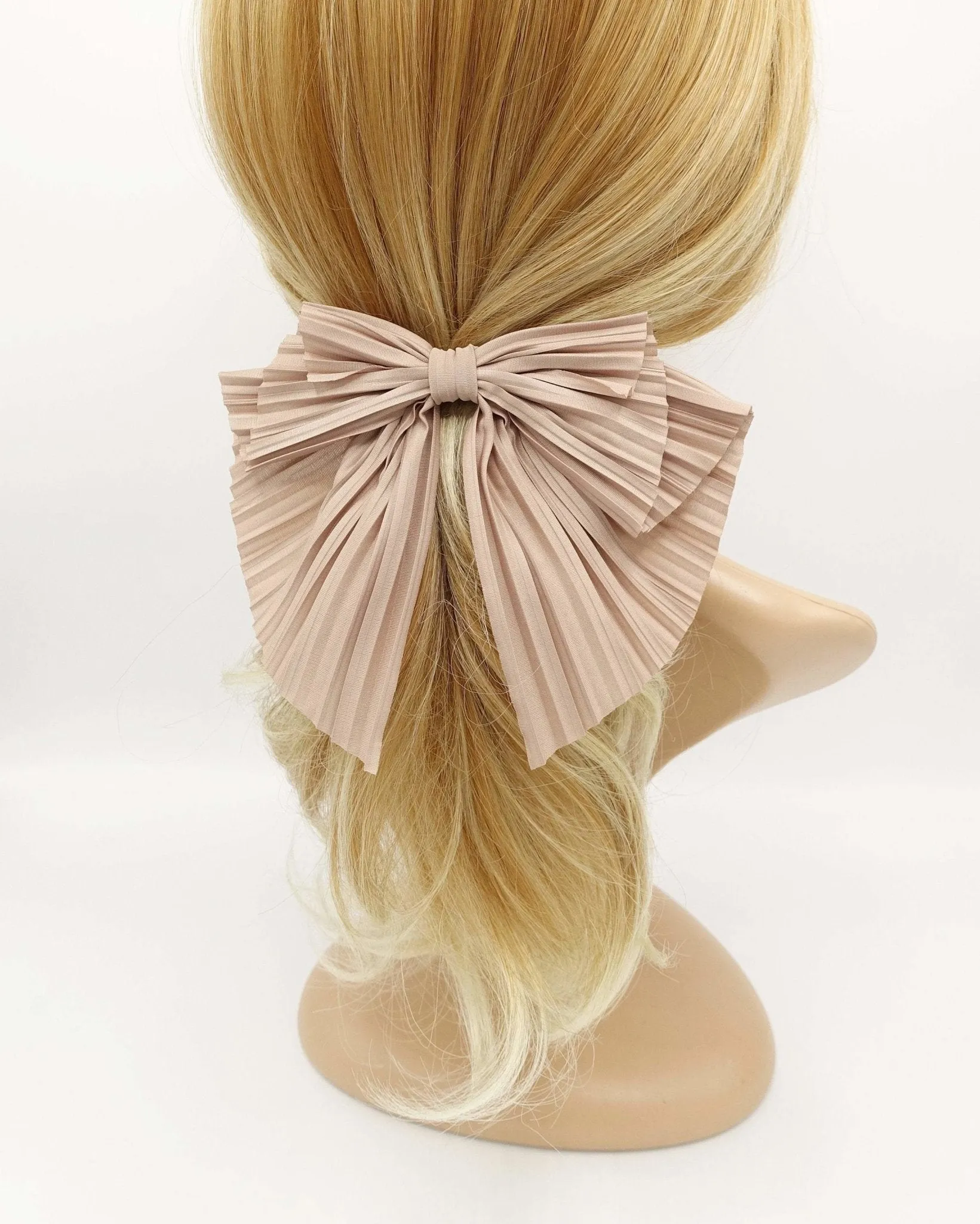 pleated fabric hair bow thin Spring hair accessory for women