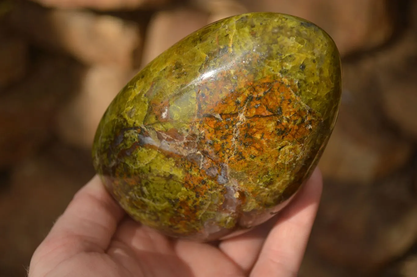 Polished  Green Opal Standing Free Forms  x 2 From Antsirabe, Madagascar