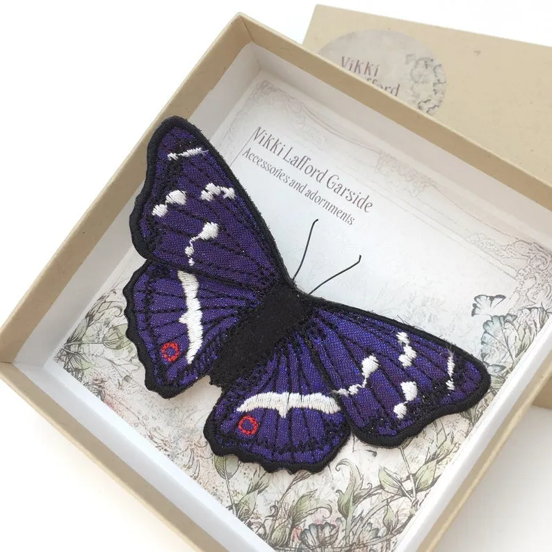 Purple Emperor Butterfly Brooch