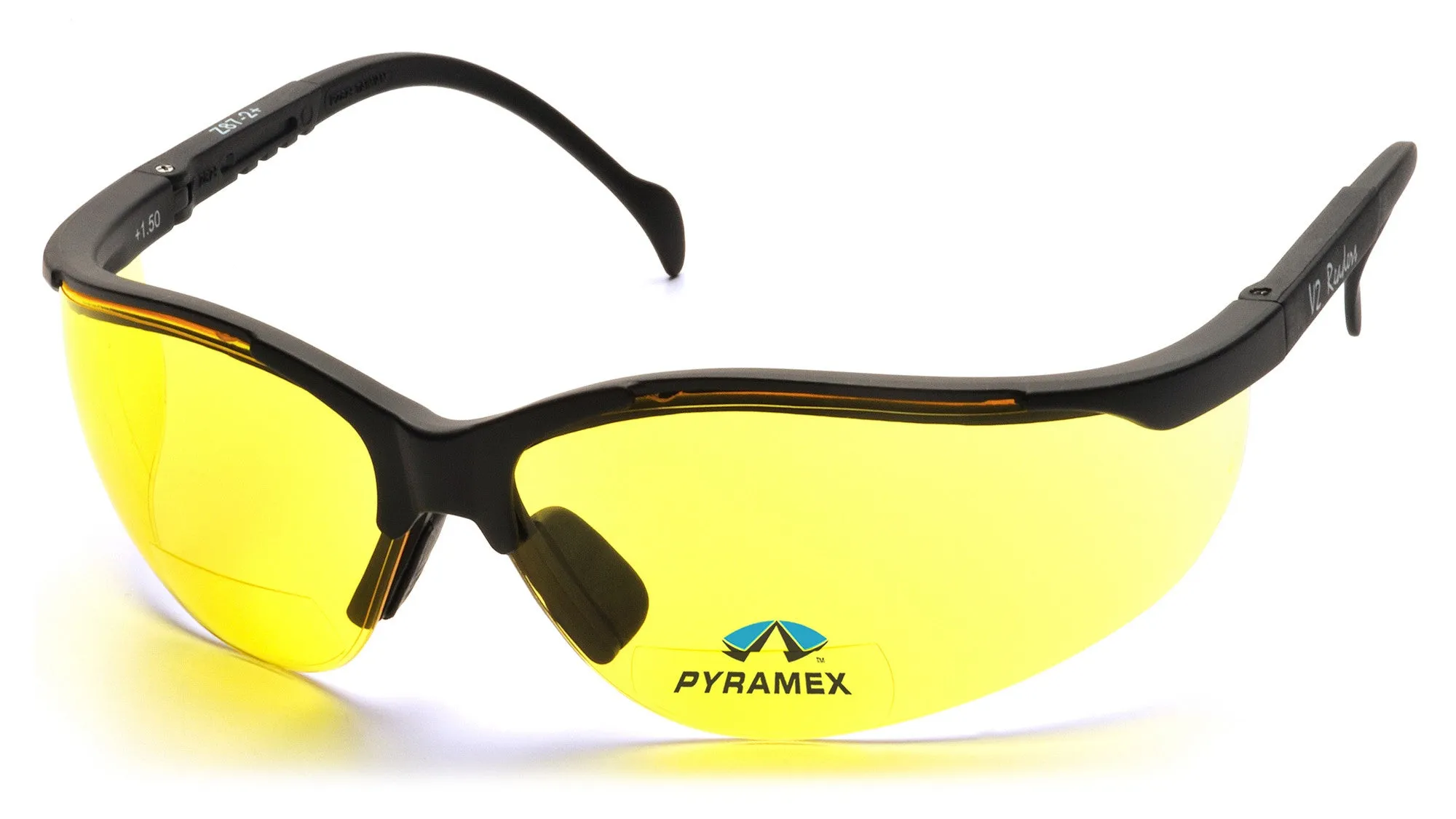 Pyramex SB1830R25 V2 Readers Black Safety Glasses W/ Amber   2.5 Lens (6 each)