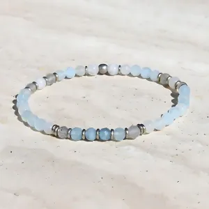 "Communication & Calm" Aquamarine and Moonstone Delicate Bracelet