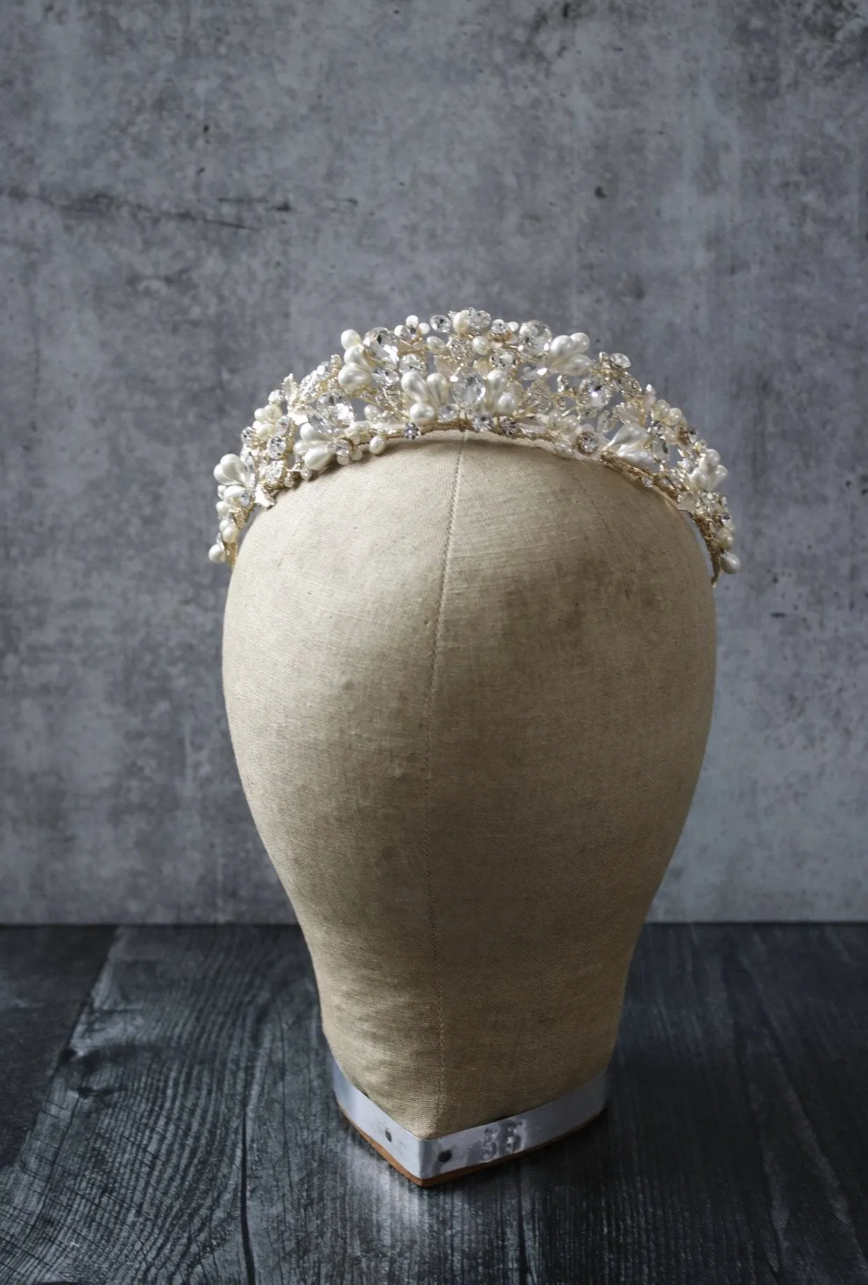 RANIER Crystal and Freshwater Pearl Bridal Tiara