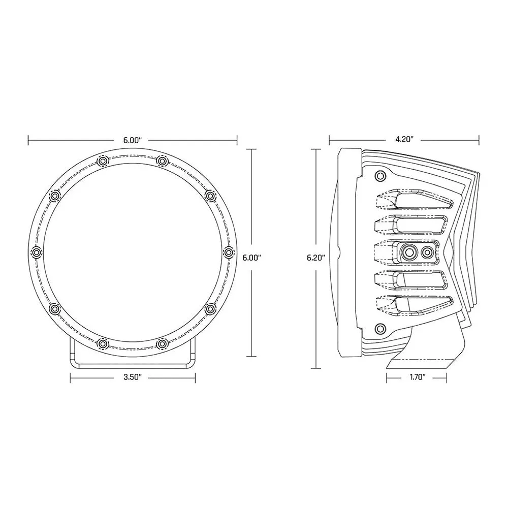 RIGID Industries 360 Series 6" Spot w/Amber Pro Lens - Pair [36210]