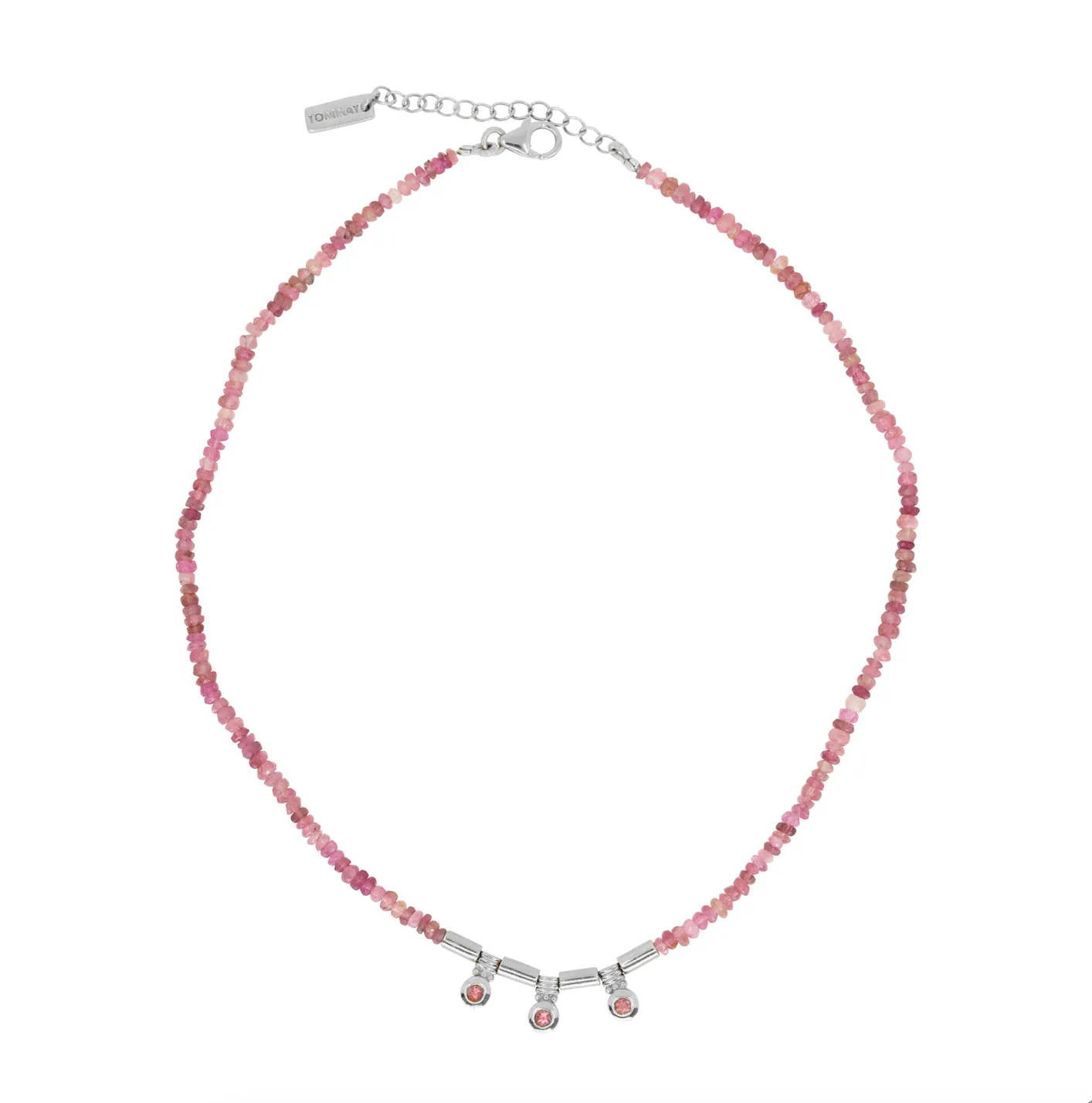 Serena Beaded Silver Necklace