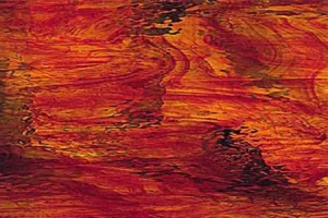 SF45120W- 96 Red/Amber Streaky Waterglass Transparent 12 x 11 inches