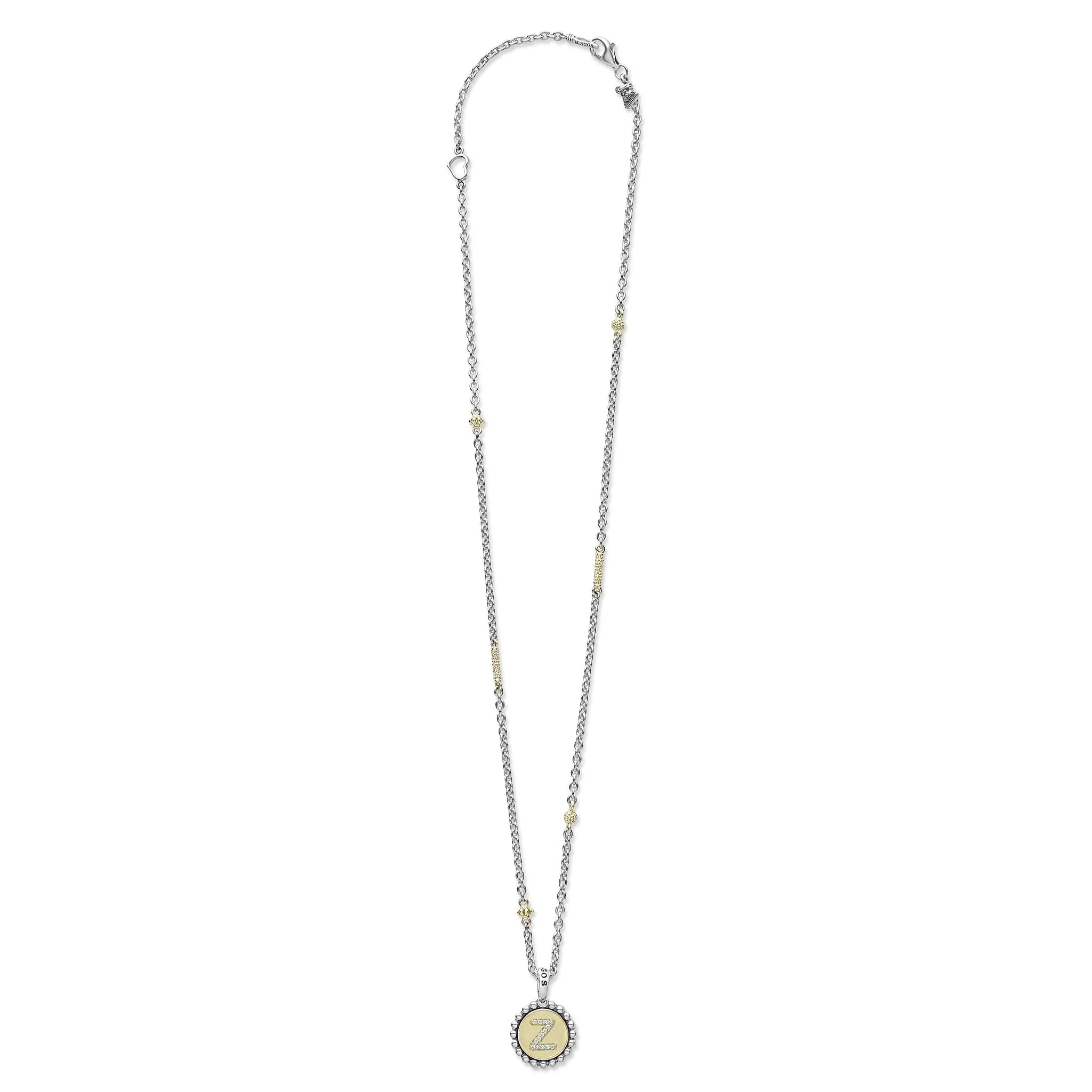 Signature Caviar Z Initial Diamond Charm Necklace