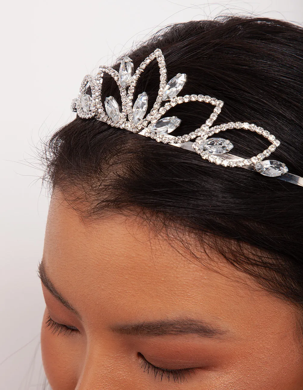 Silver Diamante Stone Tiara