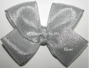 Silver Hair Bow