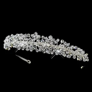 Silver Sparkling Swarovski Crystal Wedding Headband Tiara