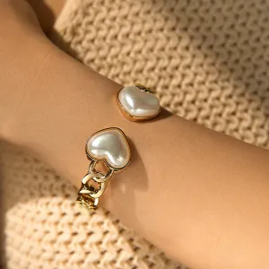 Sisslia Vintage Baroque Pearl Pendant Bracelets Bangles Women Chunky Lock Chain Bracelet Friends Hand Jewelry Gifts