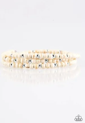 Stone Paradise White Bracelet - Paparazzi Accessories