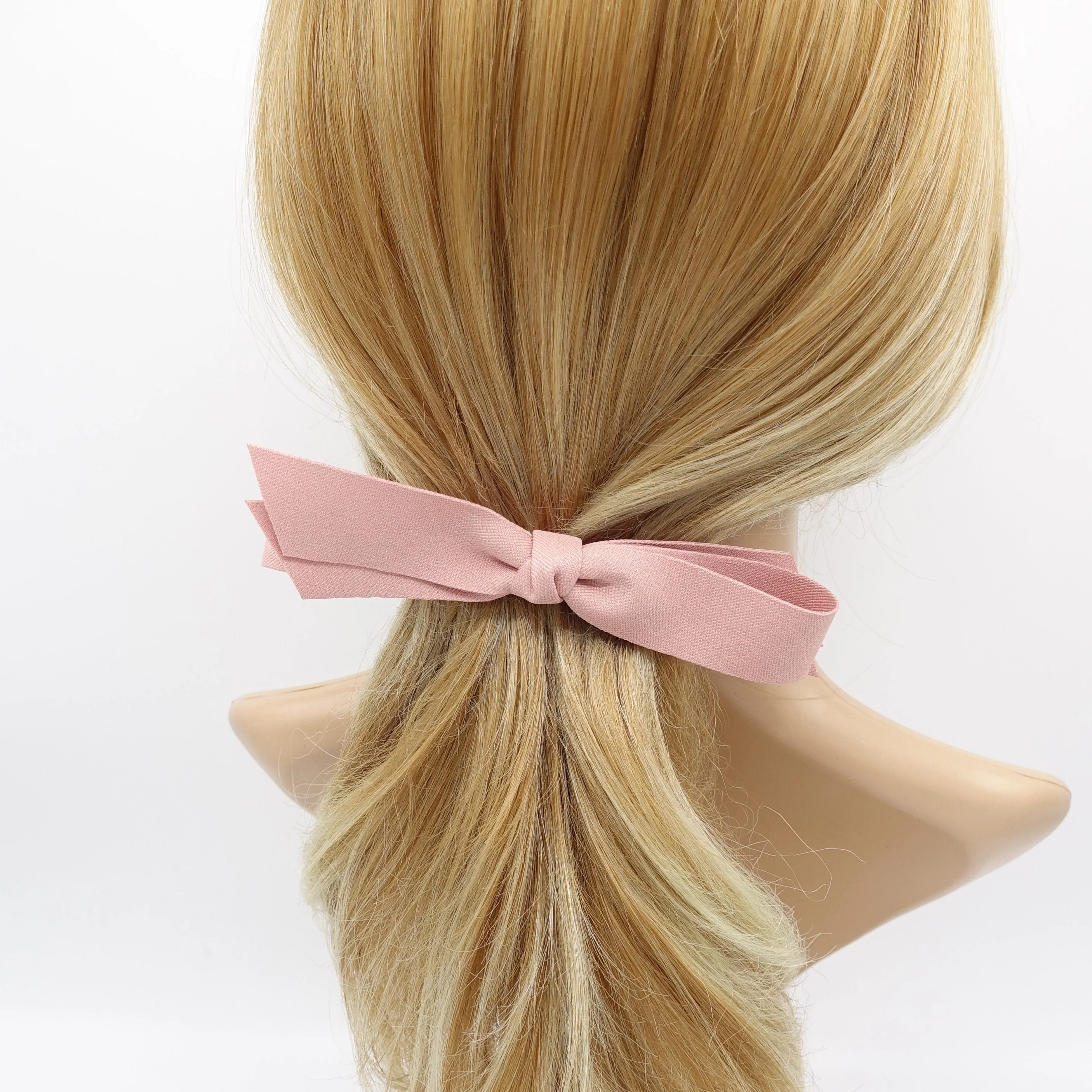 straight hair bow, folded hair bow, solid hair bow for women