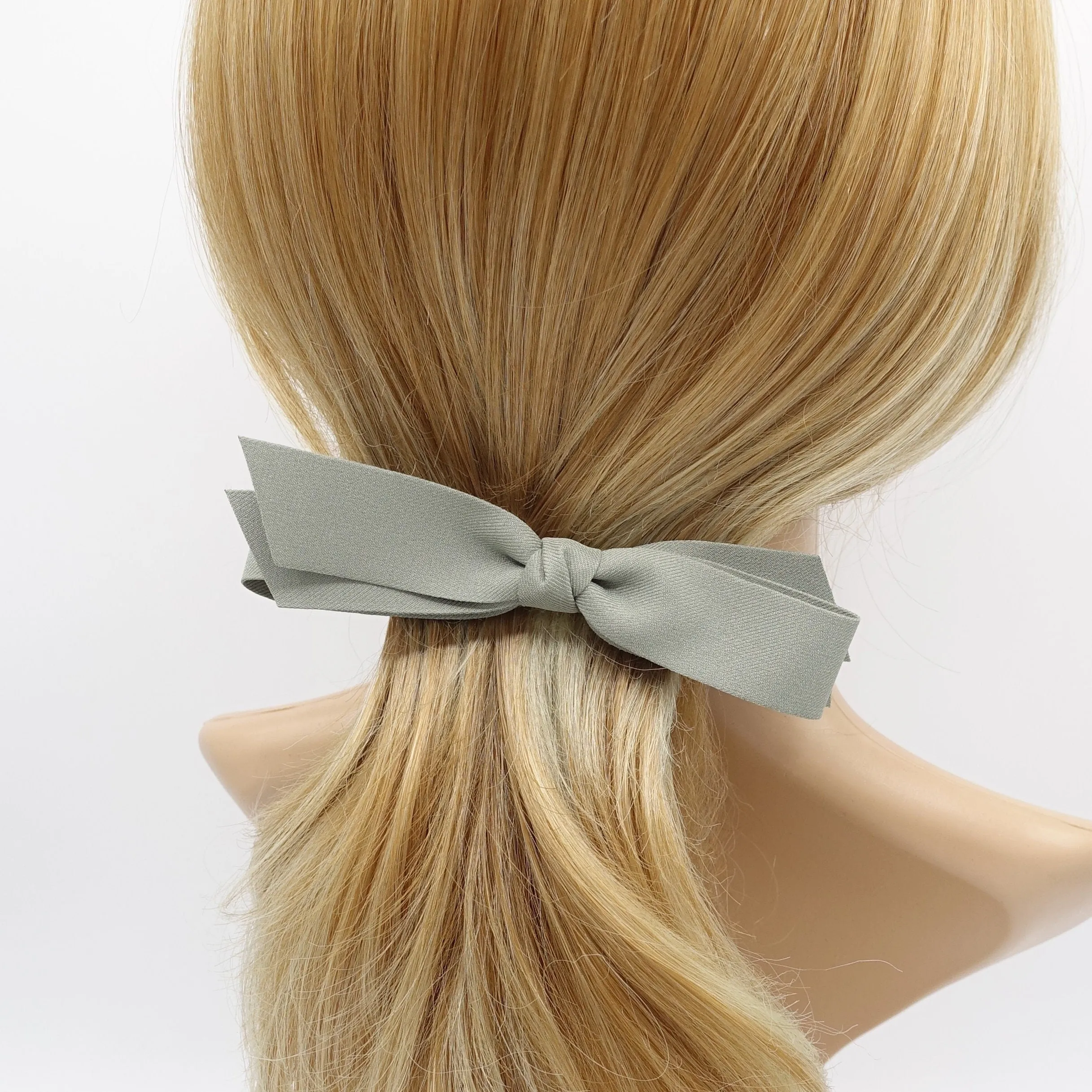 straight hair bow, folded hair bow, solid hair bow for women